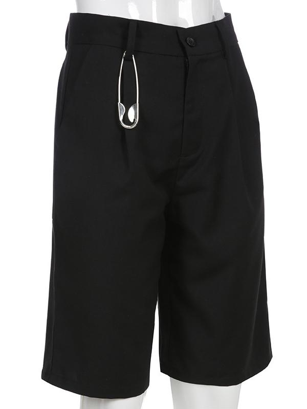 HIGH WAIST SOLID SHORTS