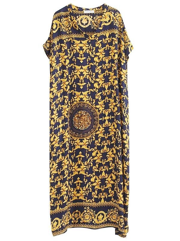 Vintage Floral Printed Maxi Dress