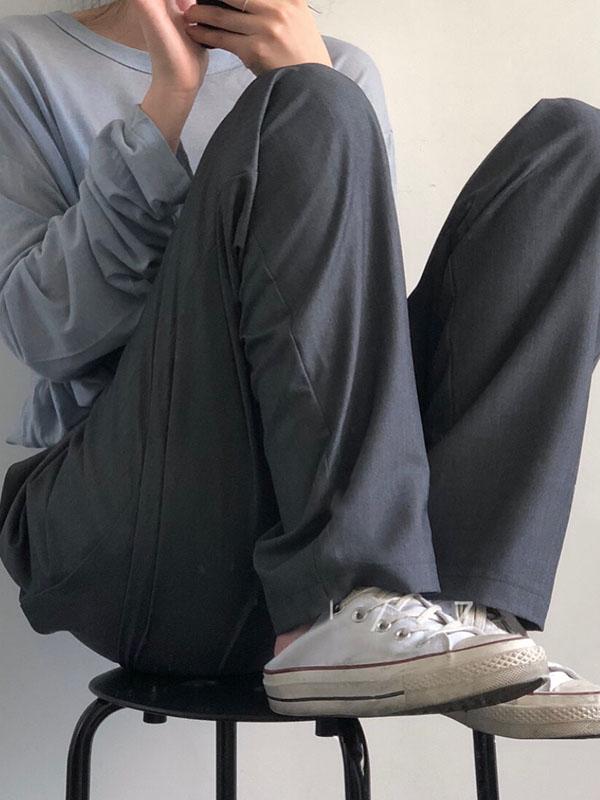 COMFORTABLE LOOSE GREY EMPIRE SUIT PANTS