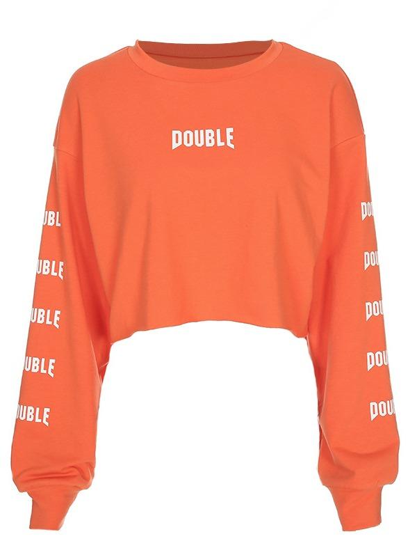 Orange Pullover Sports Sweatshirt ACTIVE WEAR - Zebrant