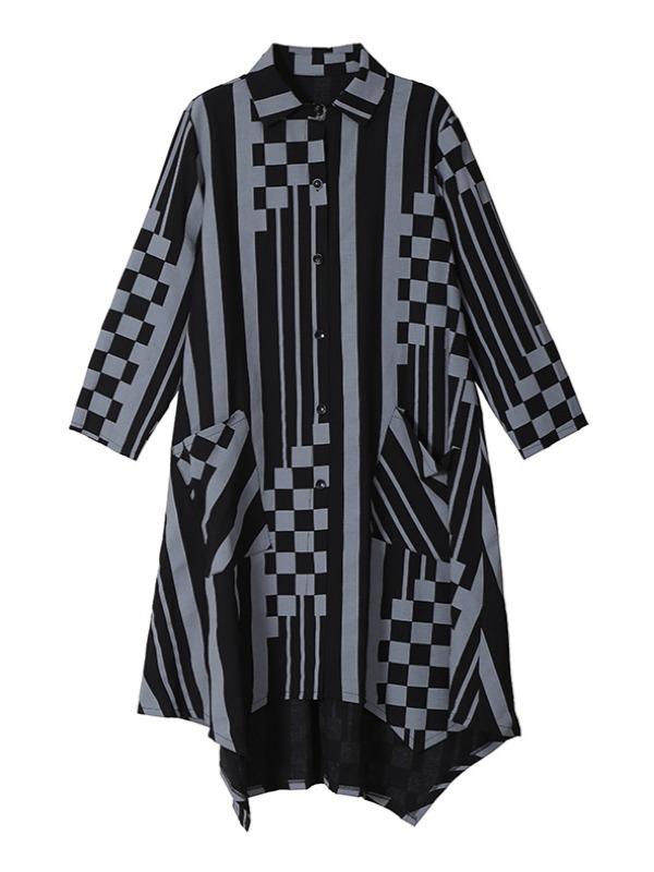 LOOSE STRIPE CROPPED MIDI DRESS - Zebrant