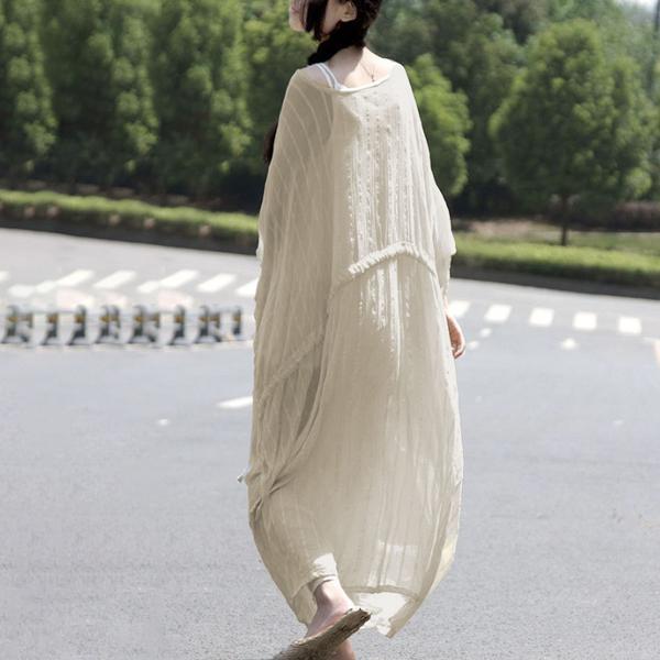 Short Sleeve Slit Leisure Cotton Dress