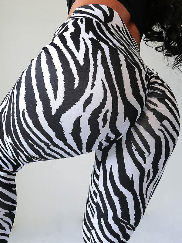 Striped Wrap High-Waisted Sports Leggings