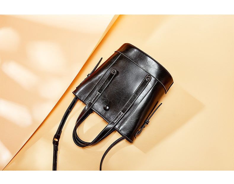 Bucket bag fashionable cowhide Purse