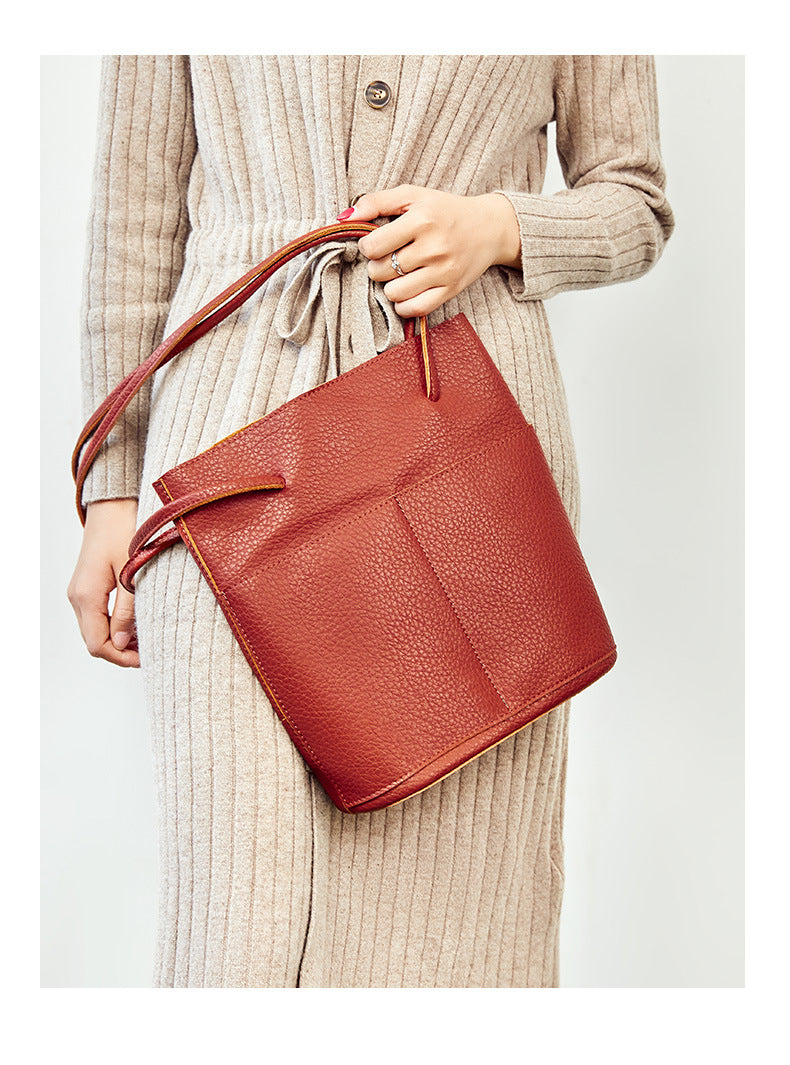 cowhide fashion single-shoulder bag