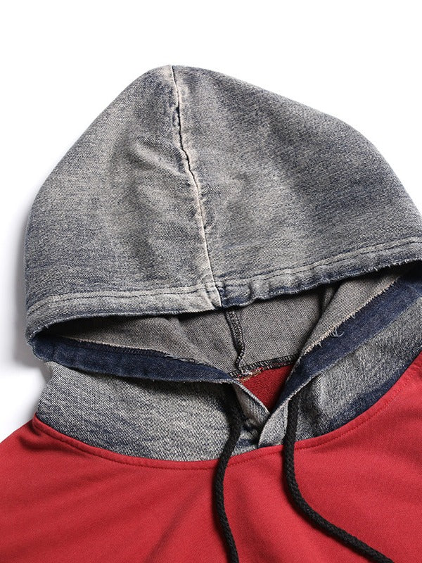 Loose Jean Splicing Hoodie
