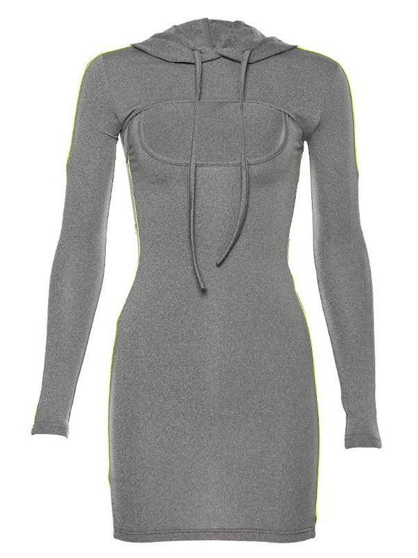 Reflective Cut-Out Top&Mini Dress Suits