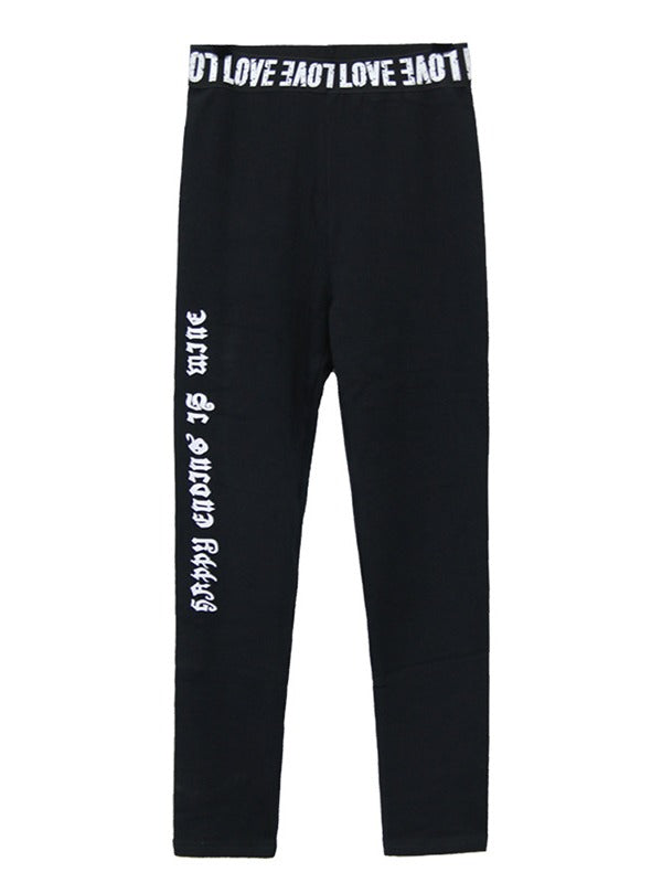 Letter Print Empire Leggings