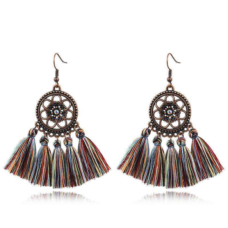 Scalloped fringed earrings