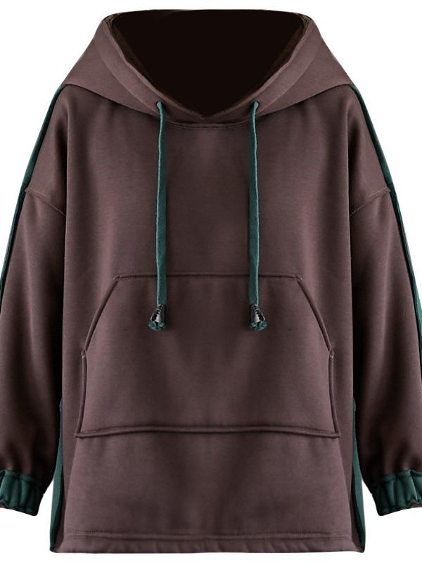 LOOSE CASUAL THICKENING STITCHING HOODIE - Zebrant