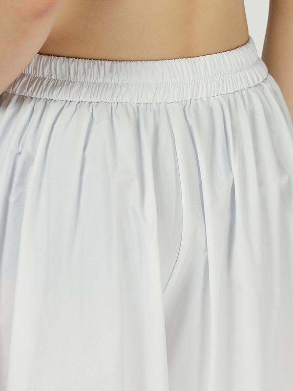 Solid Color Ruffled Loose Bloomers Pants