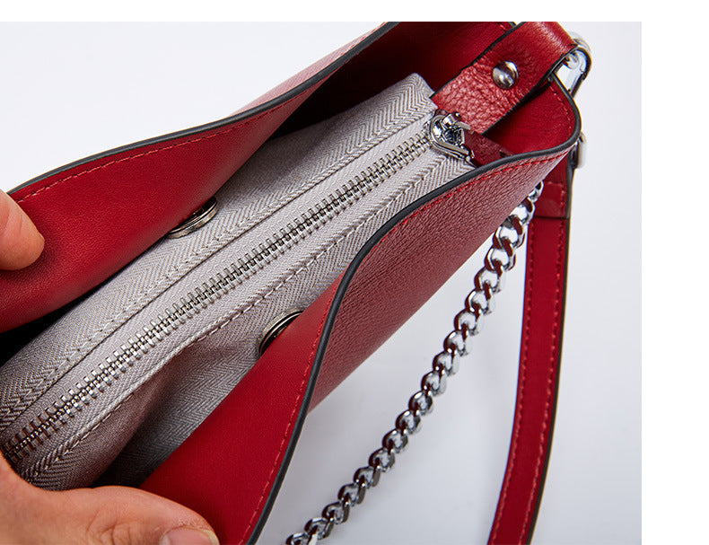 Cowhide Mini mother and son bag Single Shoulder Messenger Handbag Bucket Bag