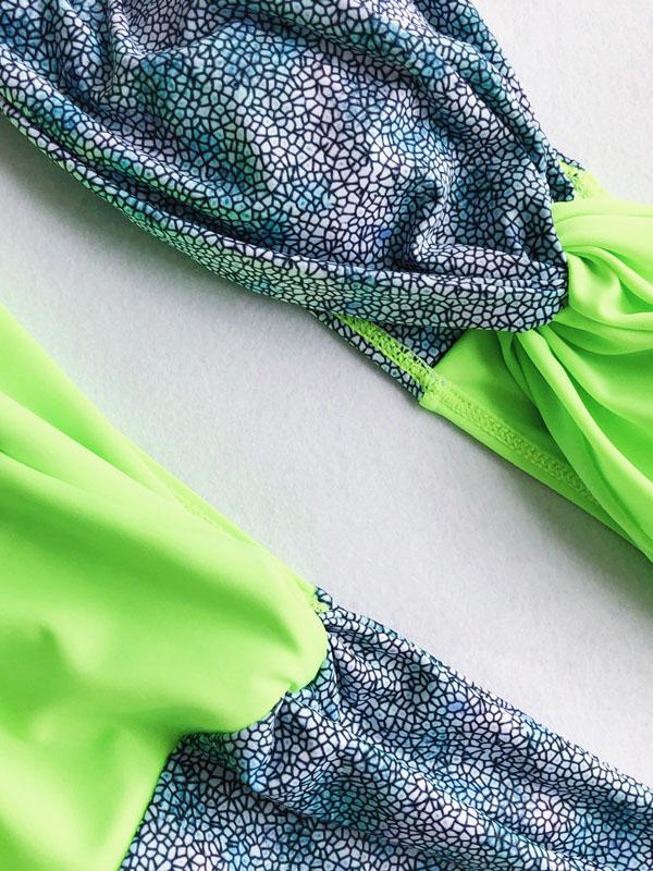 Contrast Ruched Bikini Set