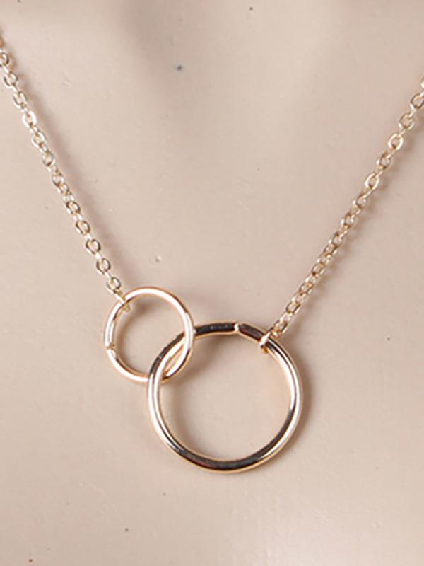 Simple Double Ring Necklace