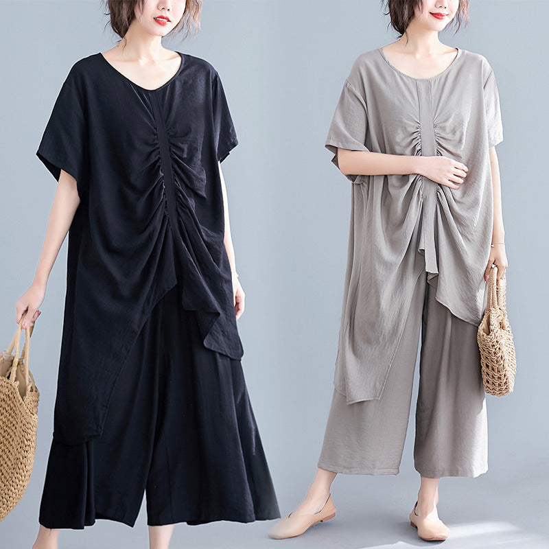 LOOSE STRIPED SPLIT-JOINT THIN DRAWSTRING LONG DRESS