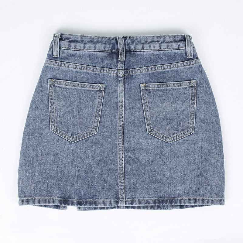 Large size sexy high waist irregular slim denim short skirt casual ACTIVEWEAR