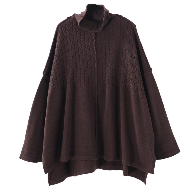 Buykud High Low Hem Solid Color Casual Sweater