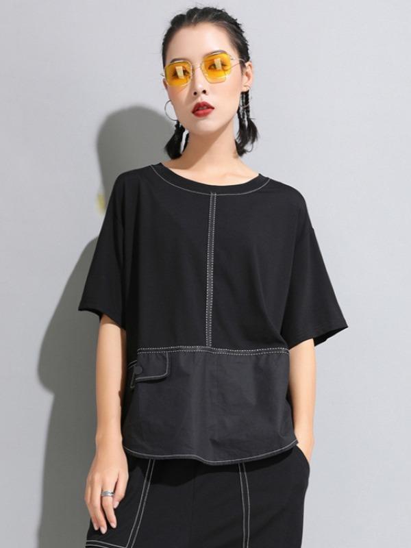 Loose Simple Split-Joint T-Shirts