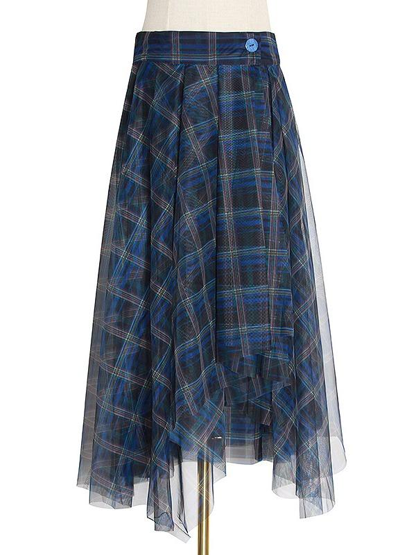 Fashionable Sexy Plaid Empire A-Line Gauze Skirt