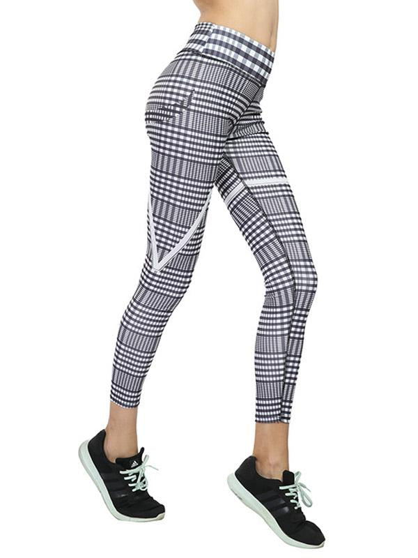 Plaid Printed Ninth Pants Leggings