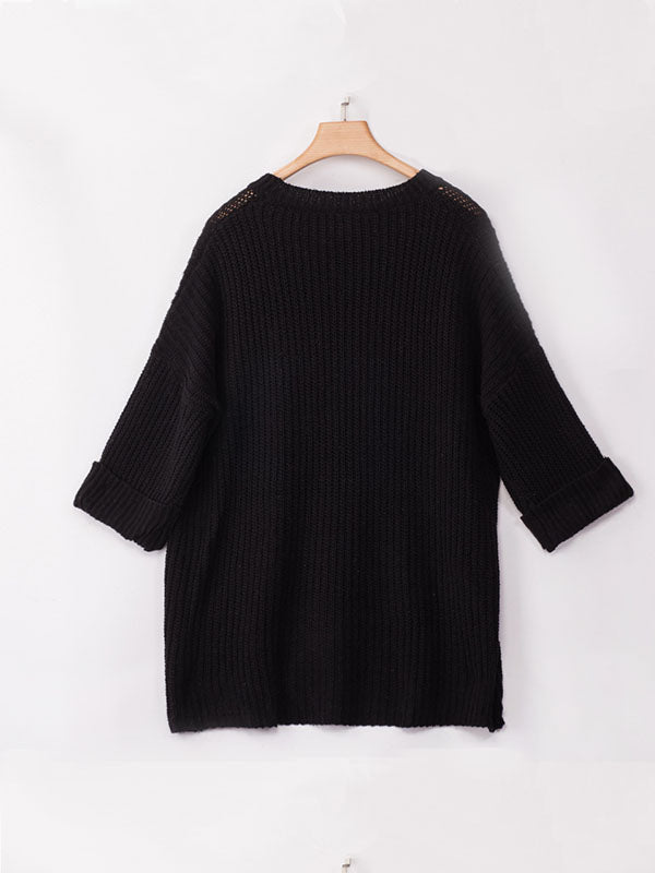 Loose Mid-length Knitted Sweater