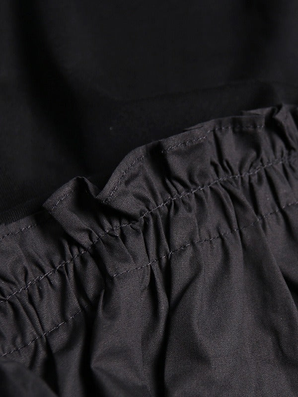 ORIGINAL PRINTED SPLIT-JOINT ROUND-NECK LONG DRESS