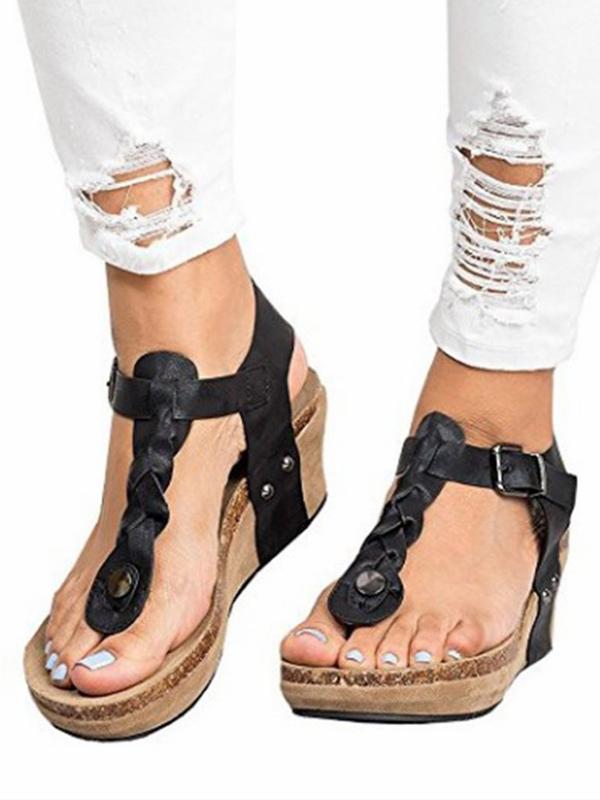 Simple Wedge Heel Sandals Shoes