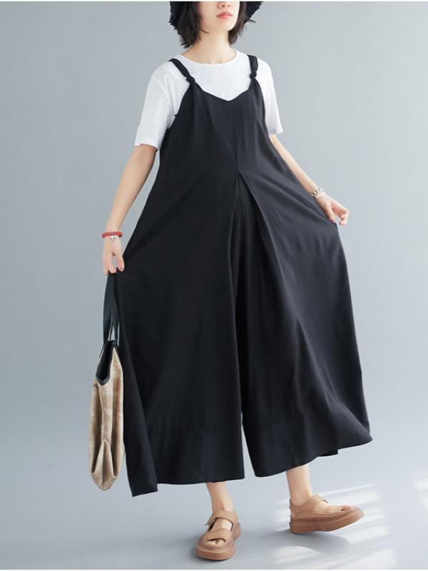 Loose Simple Solid Wide Leg Jumpsuits