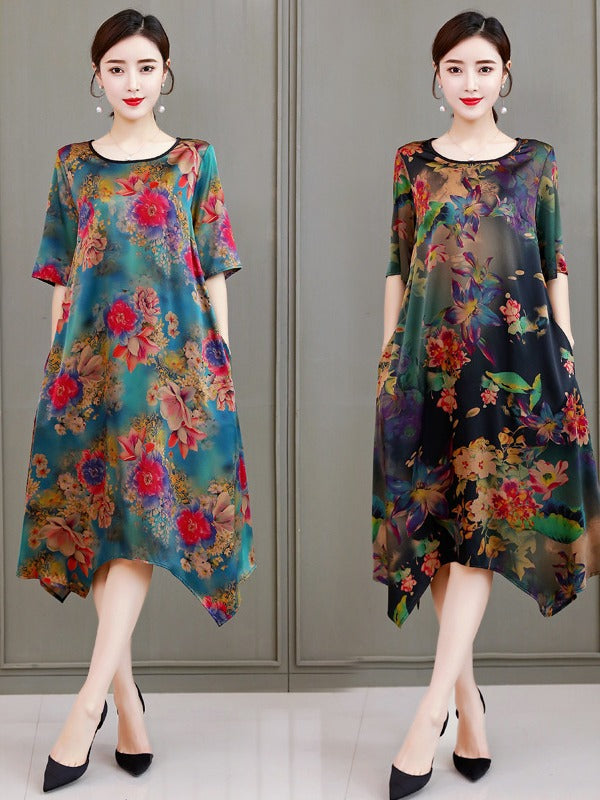 LOOSE FLOWER PRINTED NATIONAL DRESS