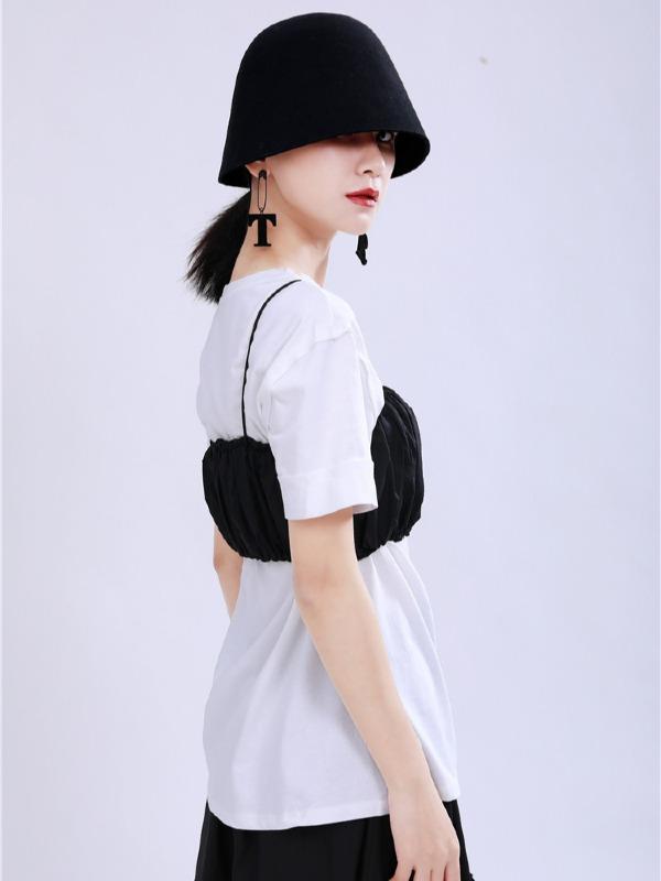 Original Two-Pieces Bishop Sleeve Round-Neck T-Shirt