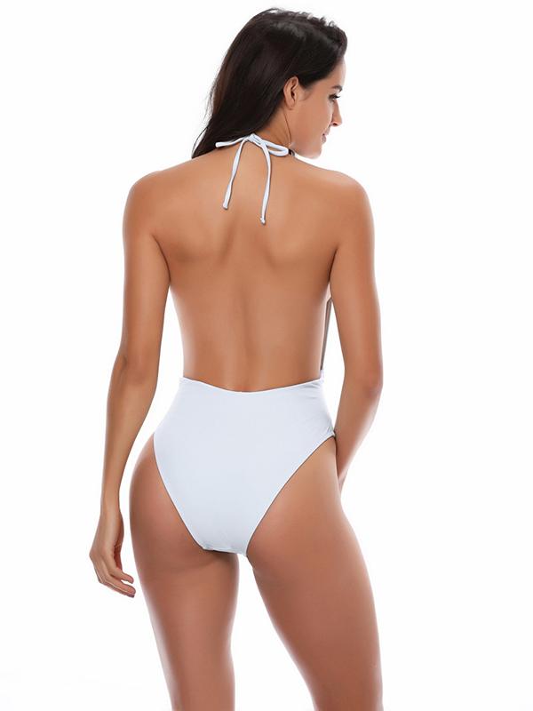 V-neck Empire One-piece Swimwear
