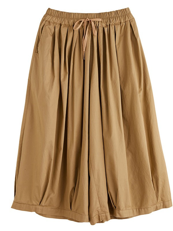 VINTAGE SOLID PLEATS COLUMN CULOTTE