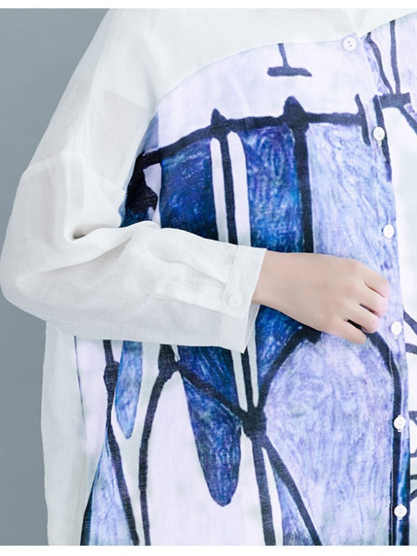 LOOSE INK PRINTED LONG SLEEVE SHIRTS