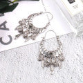 Retro geometric leaf earrings