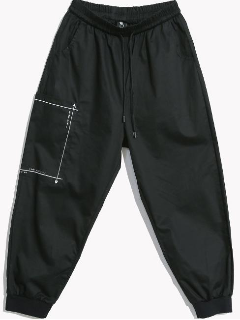 Loose Elastic Waist Design Tooling Harem Pants