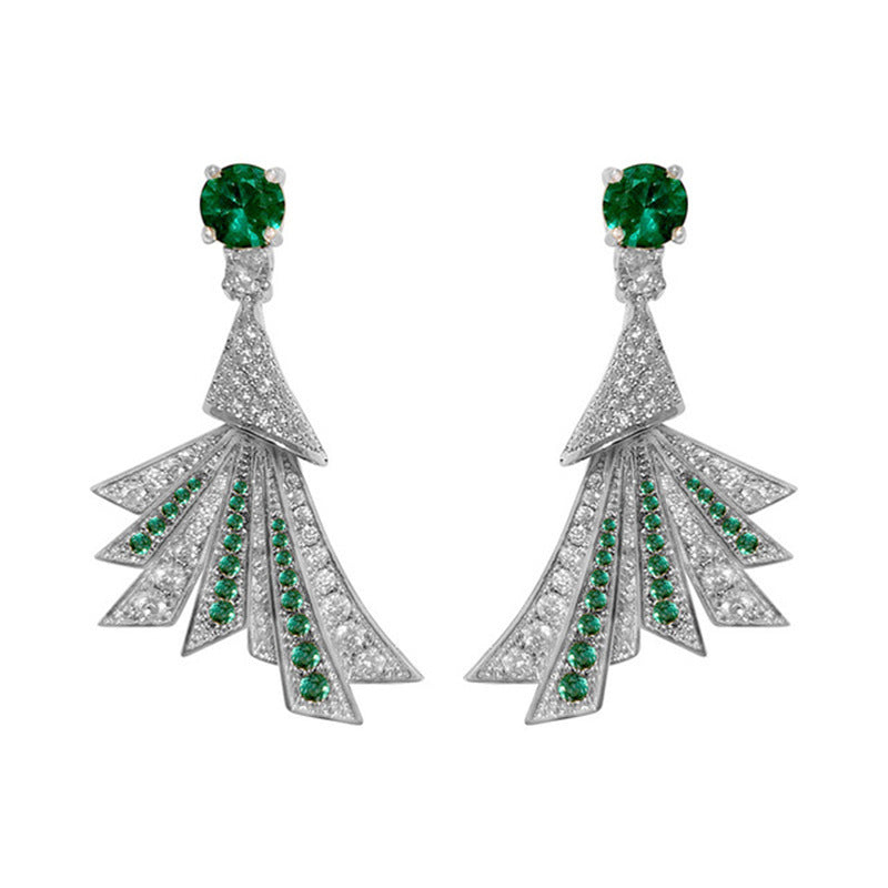 Colored zircon sector Earrings