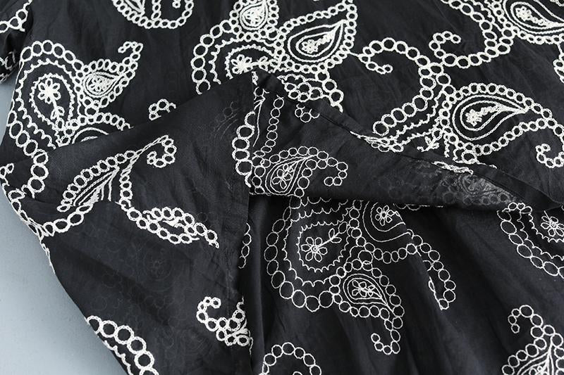 Summer Women Short Sleeve Floral High-low Hem Loose Blouse