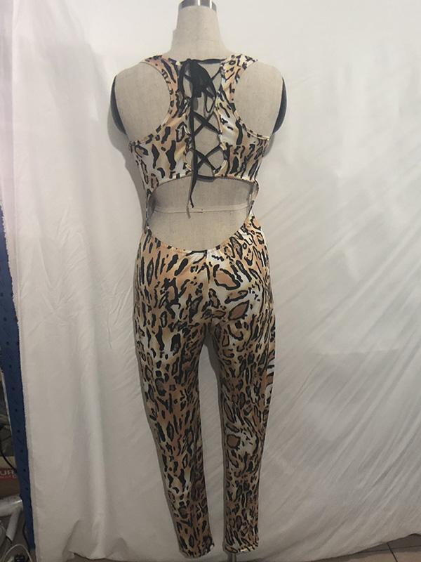 Wrap Sleeveless Back Bandage Yoga Jumpsuits