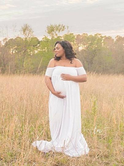 Maternity Off-the-shoulder Maxi Dress