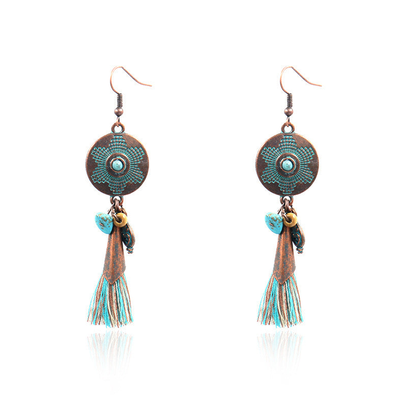 Bohemian Mizhu Tassel Vintage Earrings