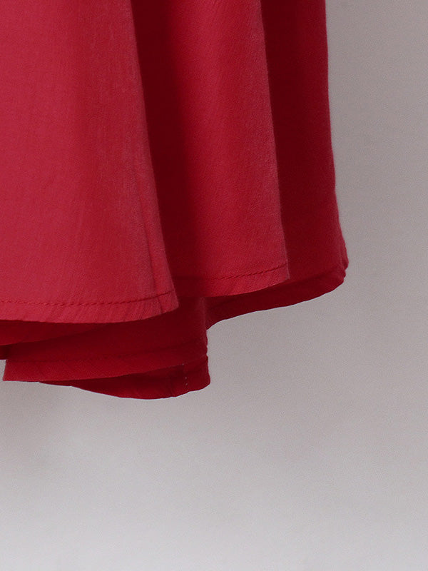 Stylish Contrast Color Split-Joint Round-Neck Raglan Sleeve Maxi Dress