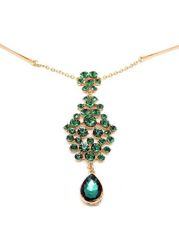 Retro Emerald Stone Headwear Accessories