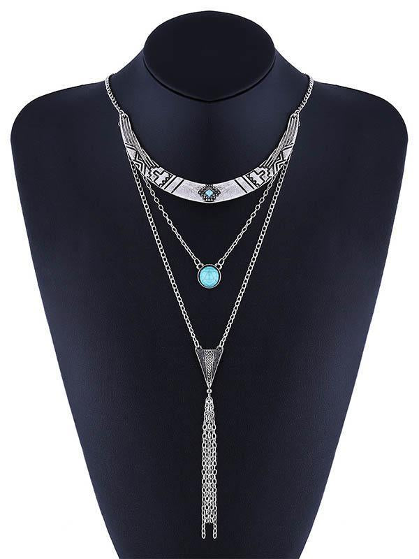 Bohemia Multilayer Turquoise Tassels Necklaces Accessories