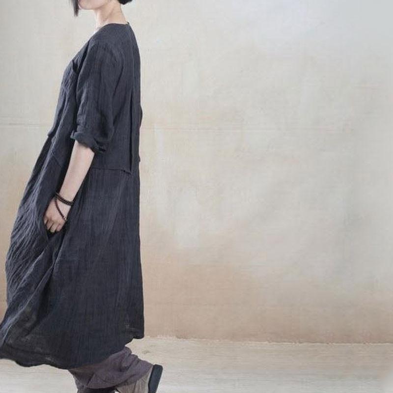 Women linen summer shirt dress