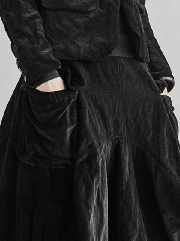 Casual Loose Pleated Texture Pure Color Pants