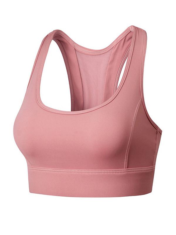 Wrap Sleeveless Solid Shockproof Sports Bra