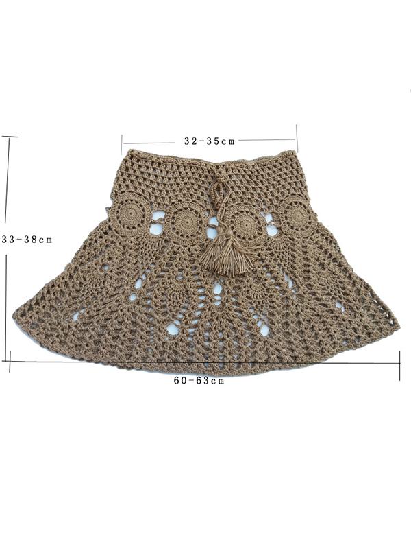 Sexy Hollow Crochet A-Line Skirt Bottom