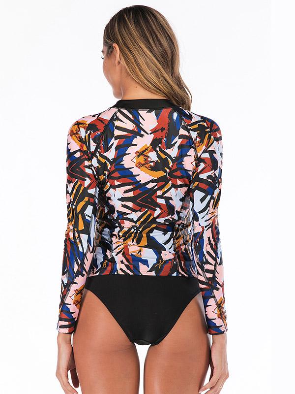 Contrast Paint Printed Two Pieces Wetsuit