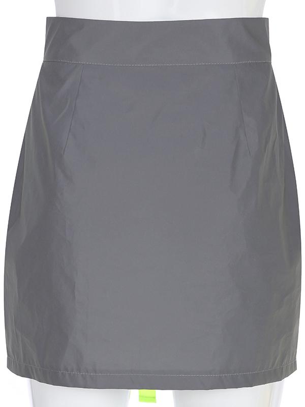 Spaghetti-neck Buckle Zipper Tanks And Skirts Suits