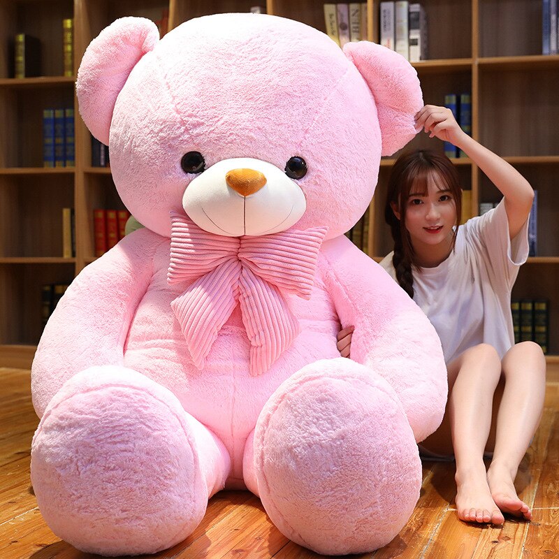 1pc Cute Large Size 80 100cm 3 colours Soft Stuffed Teddy Bear Plush Toy Big Bear Doll Lovers Christmas&Birthday gift